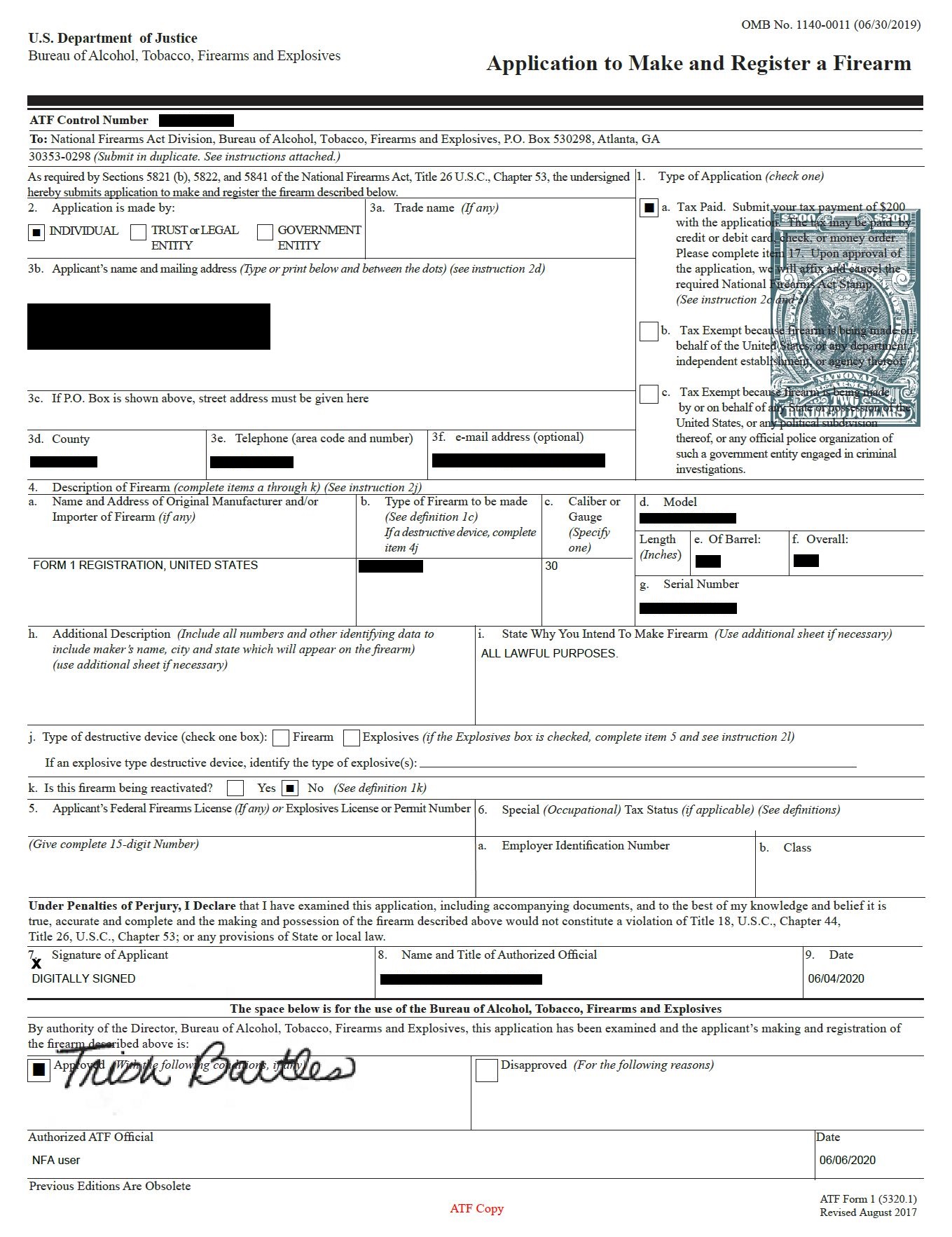 15 FBI Fingerprint Cards FD-258 ATF NFA w/ ORI Applications 
